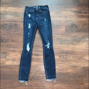 Hollister blue jeans. Ripped. Stretchy.